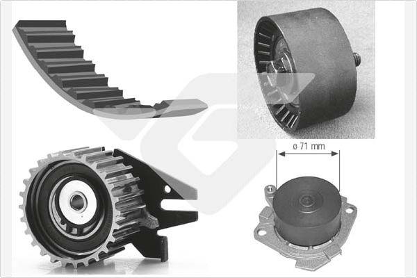 Hutchinson KH 184WP25 - Водяний насос + комплект зубчатого ременя autozip.com.ua