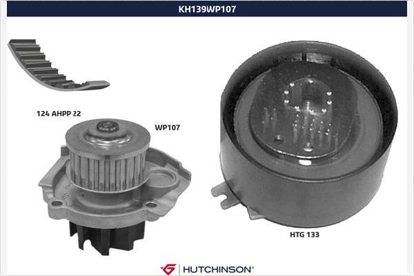 Hutchinson KH 139WP107 - Водяний насос + комплект зубчатого ременя autozip.com.ua