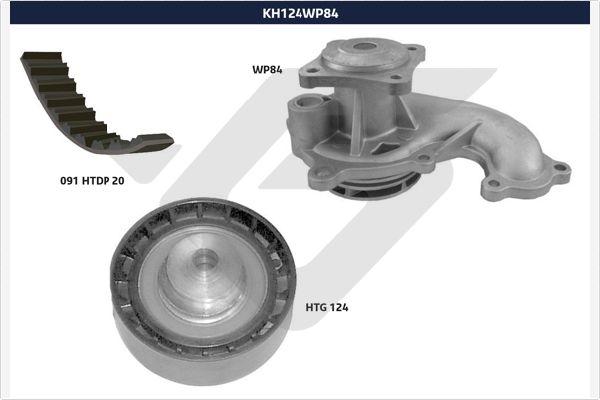 Hutchinson KH 124WP84 - Водяний насос + комплект зубчатого ременя autozip.com.ua