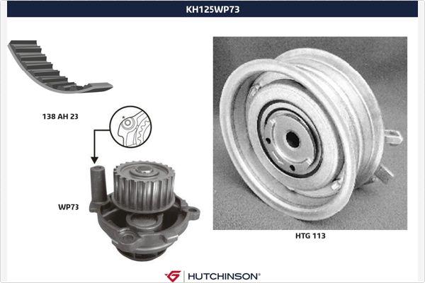 Hutchinson KH 125WP73 - Водяний насос + комплект зубчатого ременя autozip.com.ua