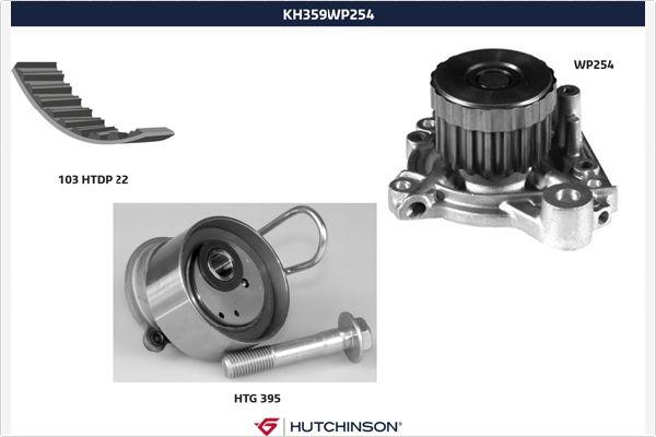 Hutchinson KH 359WP254 - Водяний насос + комплект зубчатого ременя autozip.com.ua