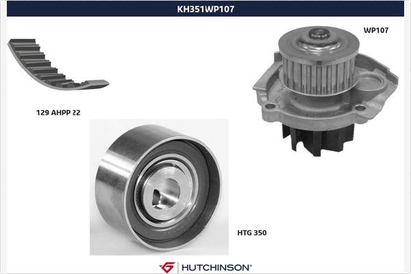 Hutchinson KH 351WP107 - Водяний насос + комплект зубчатого ременя autozip.com.ua