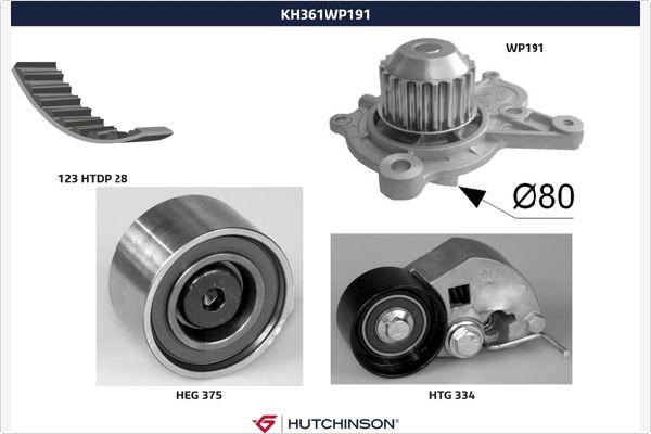 Hutchinson KH 361WP191 - Водяний насос + комплект зубчатого ременя autozip.com.ua