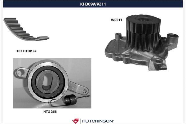 Hutchinson KH 309WP211 - Водяний насос + комплект зубчатого ременя autozip.com.ua