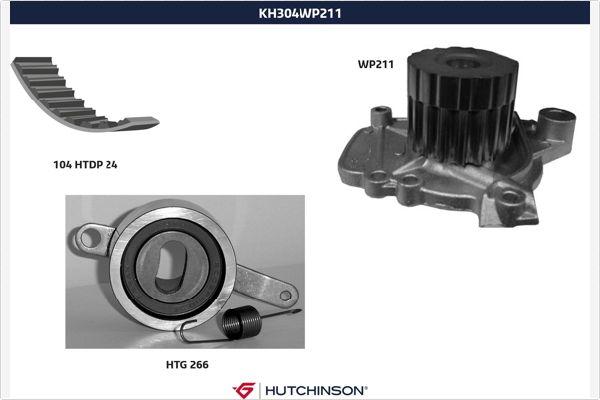 Hutchinson KH 304WP211 - Водяний насос + комплект зубчатого ременя autozip.com.ua