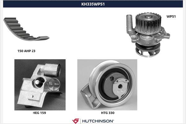 Hutchinson KH 335WP51 - Водяний насос + комплект зубчатого ременя autozip.com.ua