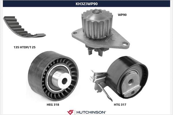 Hutchinson KH 323WP90 - Водяний насос + комплект зубчатого ременя autozip.com.ua