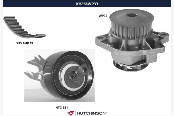 Hutchinson KH 268WP33 - Водяний насос + комплект зубчатого ременя autozip.com.ua