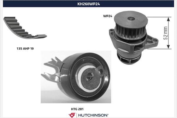 Hutchinson KH 268WP24 - Водяний насос + комплект зубчатого ременя autozip.com.ua