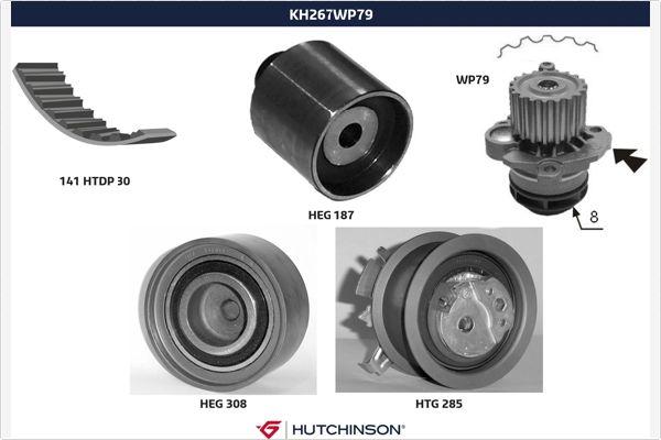 Hutchinson KH 267WP79 - Водяний насос + комплект зубчатого ременя autozip.com.ua