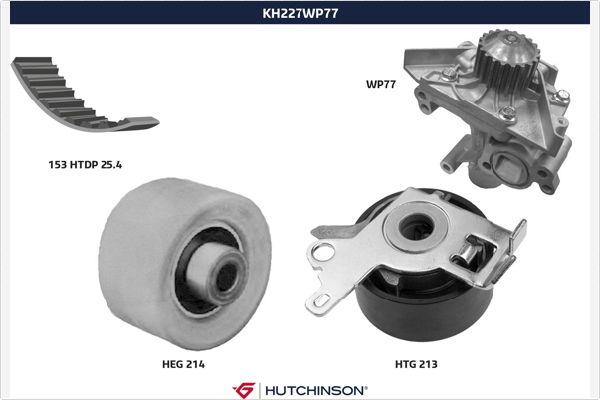 Hutchinson KH 227WP77 - Водяний насос + комплект зубчатого ременя autozip.com.ua