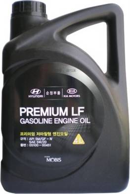 Hyundai 05100-00451 - Моторне масло син.Prem LF Gas 5W20 SM-GF-4 4L autozip.com.ua