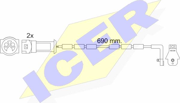 Icer 610445 E C - Сигналізатор, знос гальмівних колодок autozip.com.ua