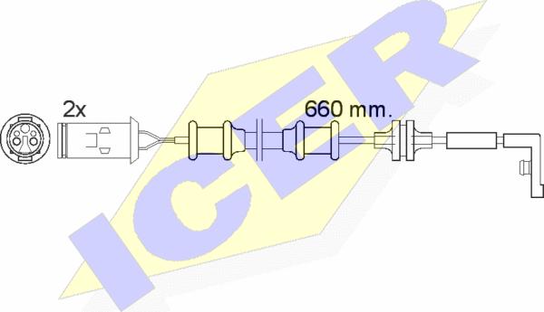 Icer 610447 E C - Сигналізатор, знос гальмівних колодок autozip.com.ua