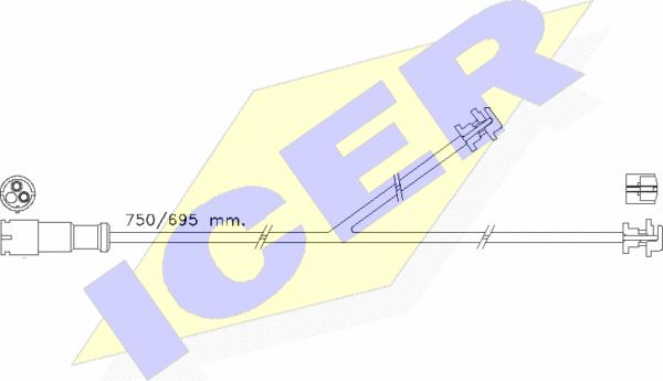 Icer 610435 E C - Сигналізатор, знос гальмівних колодок autozip.com.ua