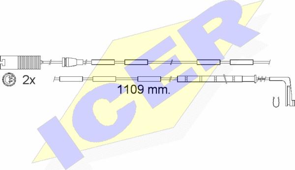 Icer 610542 E C - Сигналізатор, знос гальмівних колодок autozip.com.ua