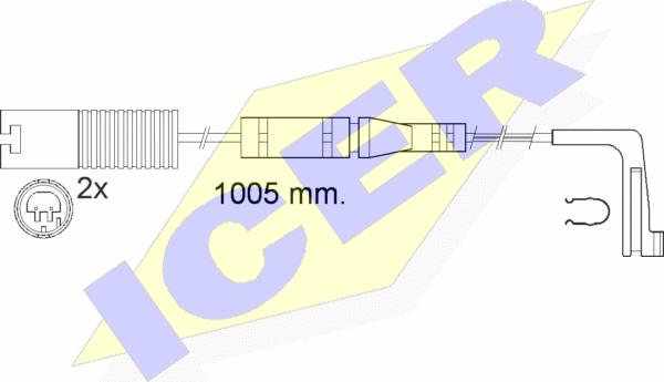 Icer 610537 E C - Сигналізатор, знос гальмівних колодок autozip.com.ua