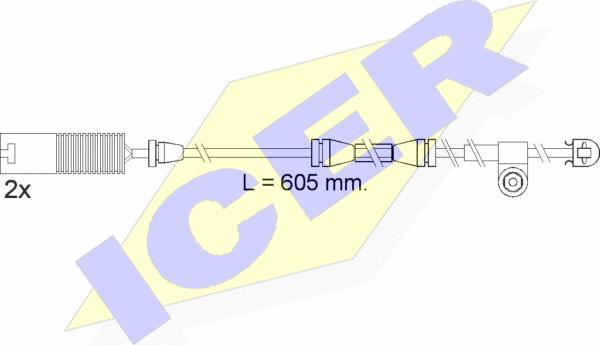 Icer 610390 E C - Сигналізатор, знос гальмівних колодок autozip.com.ua