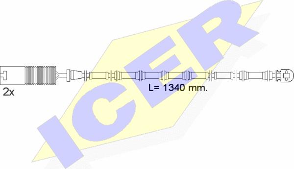 Icer 610391 E C - Сигналізатор, знос гальмівних колодок autozip.com.ua