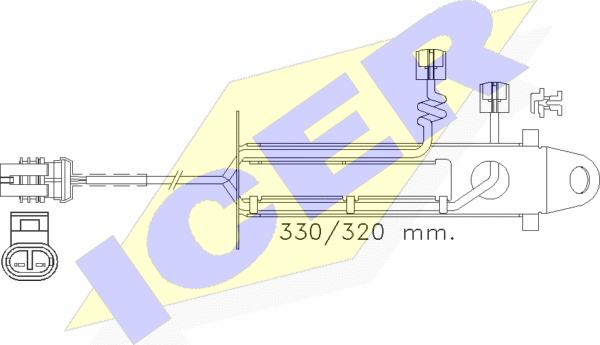 Icer 610361 E C - Сигналізатор, знос гальмівних колодок autozip.com.ua