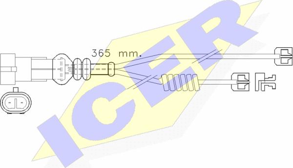 Icer 610301 E C - Сигналізатор, знос гальмівних колодок autozip.com.ua