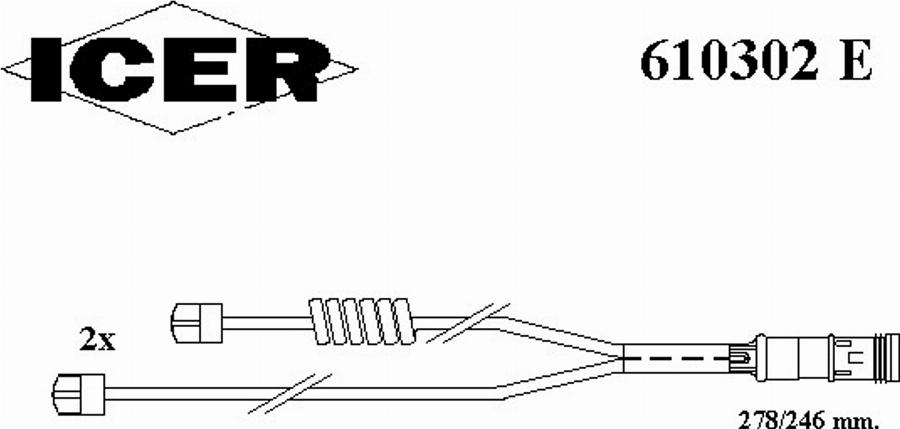 Icer 610302E - Сигналізатор, знос гальмівних колодок autozip.com.ua