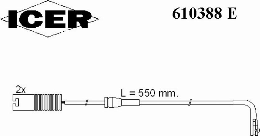 Icer 610388 E - Сигналізатор, знос гальмівних колодок autozip.com.ua