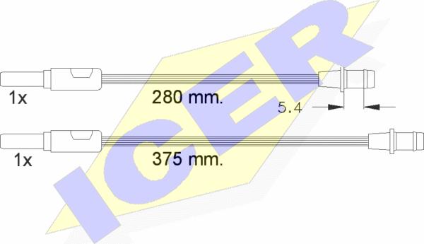 Icer 610261 E C - Сигналізатор, знос гальмівних колодок autozip.com.ua