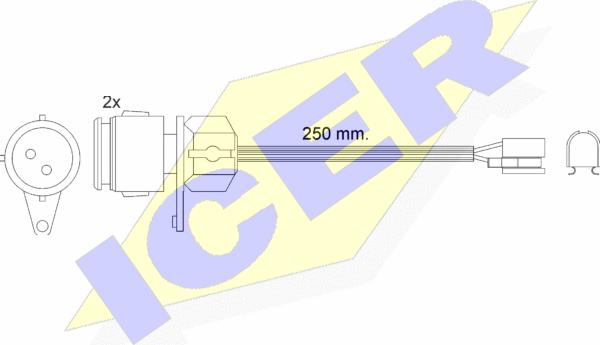 Icer 610237 E C - Сигналізатор, знос гальмівних колодок autozip.com.ua