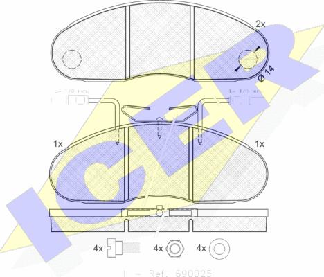 Icer 140994 - Гальмівні колодки, дискові гальма autozip.com.ua