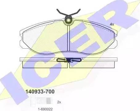 Icer 140933 - Гальмівні колодки, дискові гальма autozip.com.ua