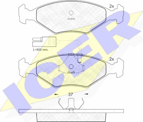 Icer 140927 - Гальмівні колодки, дискові гальма autozip.com.ua