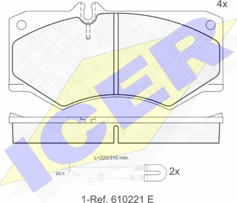 Icer 140405-113 - Гальмівні колодки, дискові гальма autozip.com.ua