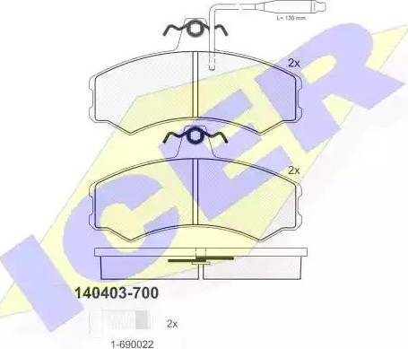 Icer 140403 - Гальмівні колодки, дискові гальма autozip.com.ua