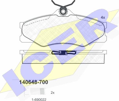 Icer 140648-700 - Гальмівні колодки, дискові гальма autozip.com.ua