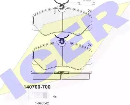 Icer 140700 - Гальмівні колодки, дискові гальма autozip.com.ua