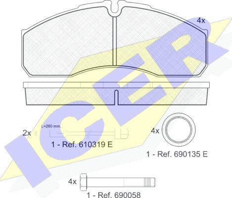 Icer 141499 - Гальмівні колодки, дискові гальма autozip.com.ua