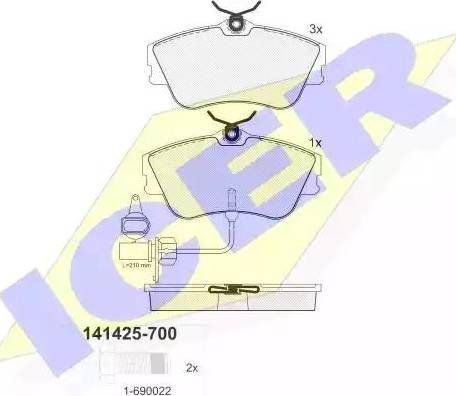 Icer 141425 - Гальмівні колодки, дискові гальма autozip.com.ua