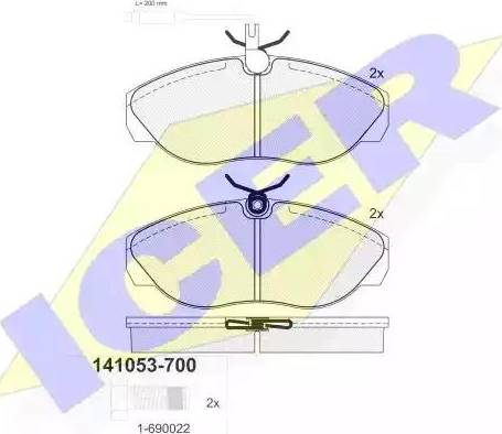 Icer 141053 - Гальмівні колодки, дискові гальма autozip.com.ua