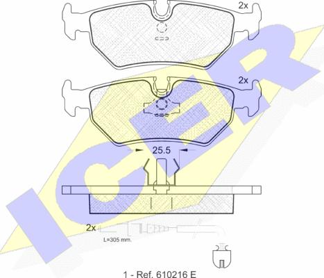 Icer 141087 - Гальмівні колодки, дискові гальма autozip.com.ua