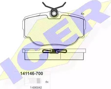 Icer 141146 - Гальмівні колодки, дискові гальма autozip.com.ua