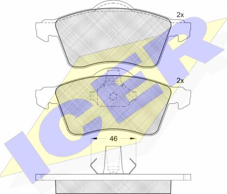 Icer 141166 - Гальмівні колодки, дискові гальма autozip.com.ua