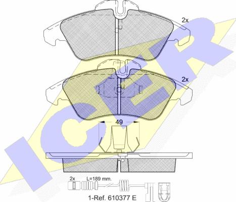 Icer 141104-203 - Гальмівні колодки, дискові гальма autozip.com.ua