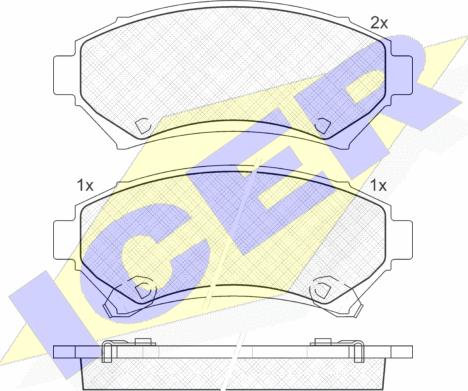 Icer 141182 - Гальмівні колодки, дискові гальма autozip.com.ua