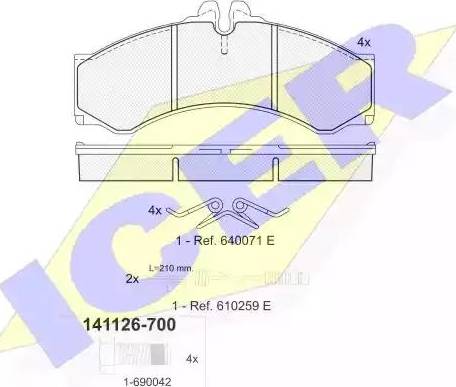 Icer 141126 - Гальмівні колодки, дискові гальма autozip.com.ua