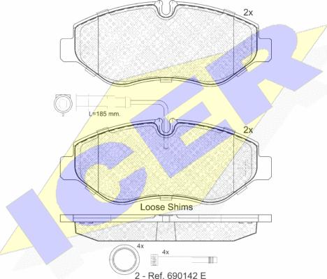 Icer 141846 - Гальмівні колодки, дискові гальма autozip.com.ua