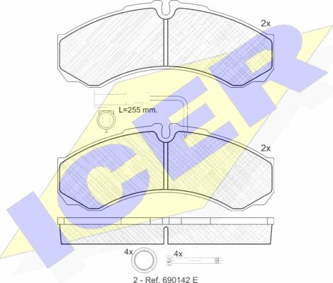 Icer 141848 - Гальмівні колодки, дискові гальма autozip.com.ua