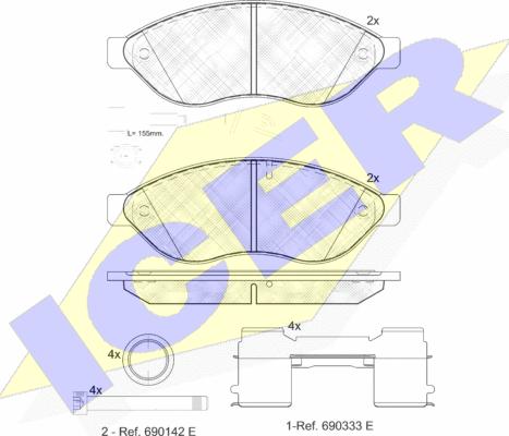 Icer 141803-203 - Гальмівні колодки, дискові гальма autozip.com.ua