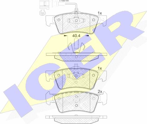 Icer 141816 - Гальмівні колодки, дискові гальма autozip.com.ua