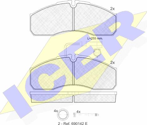 Icer 141889 - Гальмівні колодки, дискові гальма autozip.com.ua